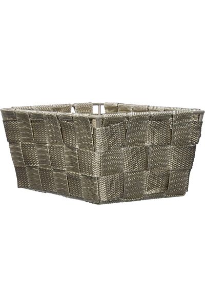 erorex Adria Long Bathroom Mini Basket Polypropylene Taupe 14 X 19 X 9 Cm