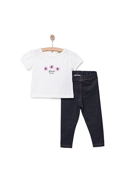 LUESS Kız Çiçek Baskılı Tshirt-Tayt Kız Bebek