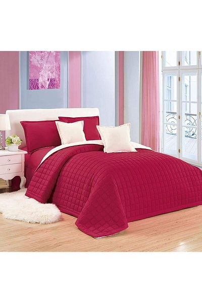 erorex Compressed Comforter Two Sided Color Set 6 Piece King Size No.02 Red Microfiber