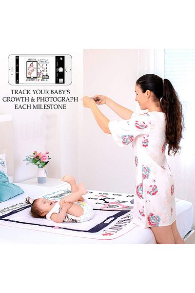 erorex Baby Monthly Milestone Blanket Soft Fleece Newborn Infant Blanket Large Photo Prop For First Days