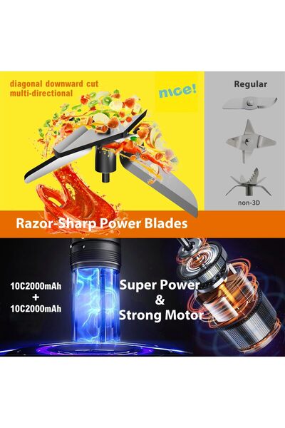 erorex 500Ml Powerful Personal Blender Lid, Go Shakes Smoothies Usb Rechargeable Blender Strong Stainless