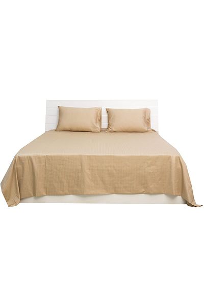 erorex Queen Bed Sheet 3Pcs Set 100 Percent Cotton 250Tc Dobby Box Sateen Size: 240X260Cm + 2Pc Pillowcase