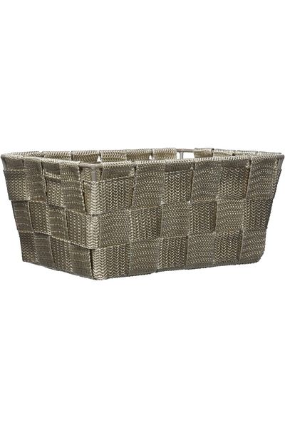 erorex Adria Long Bathroom Mini Basket Polypropylene Taupe 14 X 19 X 9 Cm