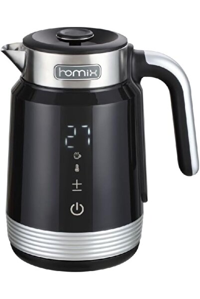 erorex غلاية كهربائية مدمجة 2200 واط مع تحكم باللمس، لون أسود وفضي، سعة 1.7 ل...