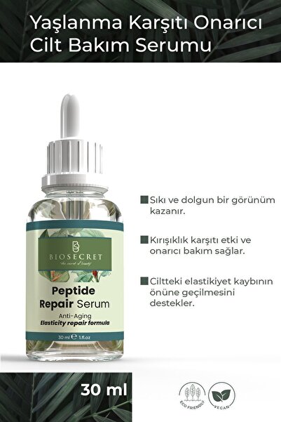 Biosecret Peptit Serum (%12 PEPTİDE %2 HYALURONİC %5 GİNSENG %5 EKİNEZYA) Yaşlanma Karşıtı Onarıcı 30ml Bıo21