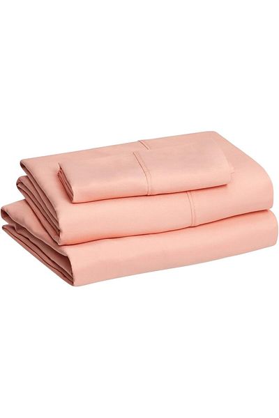 erorex Lightweight Super Soft Easy Care Microfiber Bed Sheet Set With 14” Deep Pockets Twin Peachy Coral