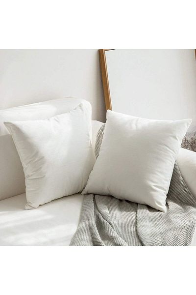 erorex Velvet Decorative Solid Filled Cushion Pure White 45X45Cm Am. Dc8025102570300 Kun