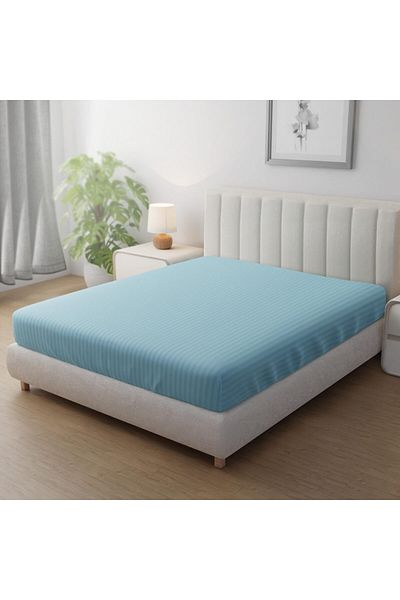 erorex Striped Microfiber Fitted Sheet Size: Double 120 X 200 Cm Ultrasoft Plush Fabric Premium Durable