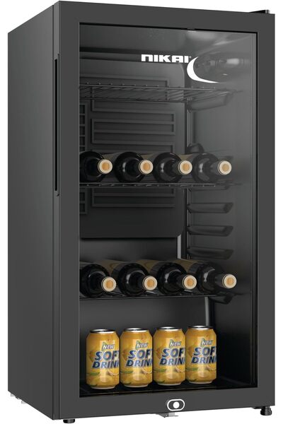 erorex ثلاجة عرض سعة 85 لترًا، تبريد سريع، أرفف سهلة الإزالة مع قفل ومفتاح، 8...