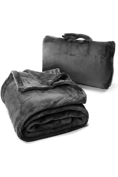 erorex Fold 'N Go Travel And Throw Blanket Plus Compact Case Portable For Home And Travel Doubles As