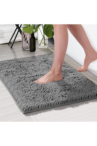 erorex سجاد حمام 17×24 سجاد حمام شينيل فائق النعومة والامتصاص غير قابل للانزلاق يجف بسرعة ويمكن غسله في الغسالة