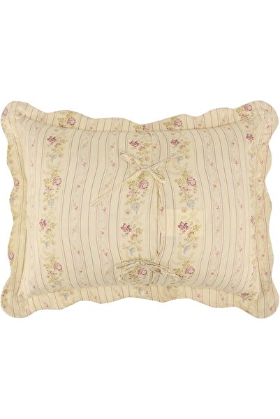 erorex Antique Rose 100 Percent Cotton Quilted Pillow Sham Standard 20X26 Inch Ecru