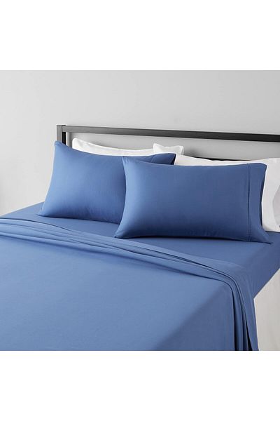 erorex Lightweight Super Soft Easy Care Microfiber Bed Sheet Set With 14” Deep Pockets Full Dutch Blue