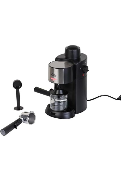 erorex ماكينة تحضير قهوة الإسبريسو والكابتشينو بقوة 800 واط مع خافق حليب، لون أسود × فضي