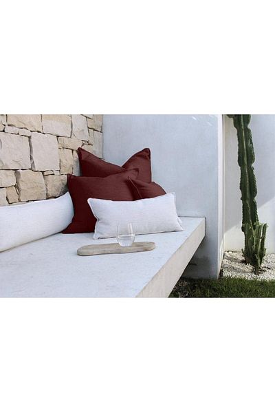 erorex Linen Square Decorative Cushion Microfiber Filler 45*45 Maroon Red Am.102060400288 Pen