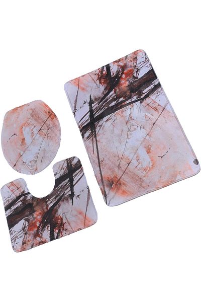 erorex Bathroom Anti Slip Pedestal Rug And Lid Toilet Cover And Bath Mat Set Of 3