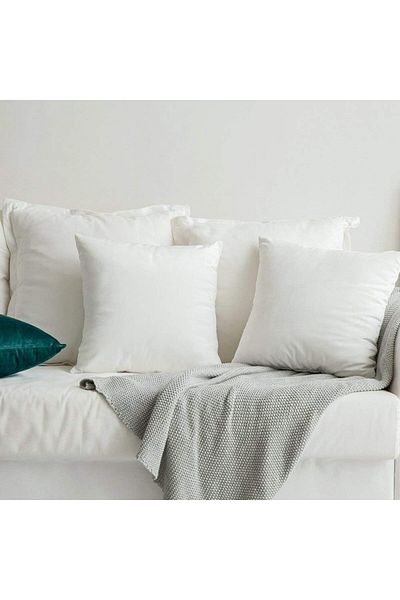 erorex Pure White Velvet Decorative Solid Filled Cushion 45 * 45 Centimeter Am.Dc8025102570300 Pen