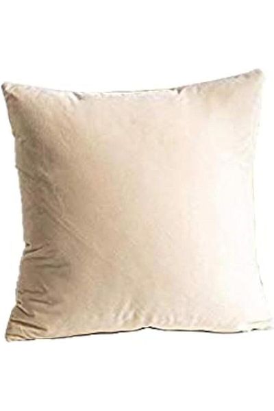 erorex Ivory Beige Velvet Decorative Solid Filled Cushion 45 * 45 Centimeter Am.Dc8025102570378 Pen