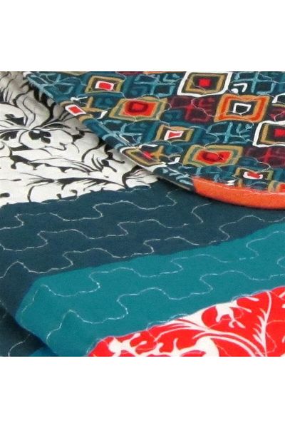erorex Reversible Throw Colorful Striped Pattern Bohemian Blanket 60” X 50” Turquoise And Tangerine