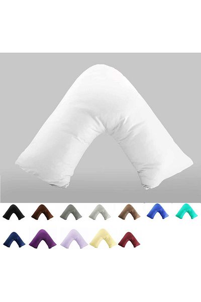 erorex 100 Percent Cotton 300 Thread Count Soil Envelope Style V Shaped Tri Boomerang Standard Pillow Case