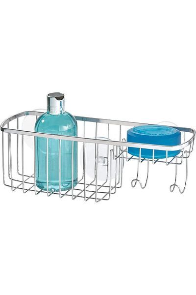 erorex Gia Suction Bathroom Shower Caddy Combo Organizer Basket For Shampoo Conditioner Soap Silver