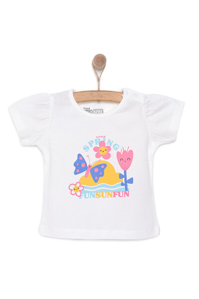 ebebek Hello Baby HelloBaby Basic Kız Kelebek Baskılı T-Shirt Kız Bebek