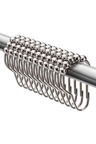 erorex Shower Curtain Rings Stainless Steel Curtain Hooks Rustproof Polished Chrome Accessories 12Pcs