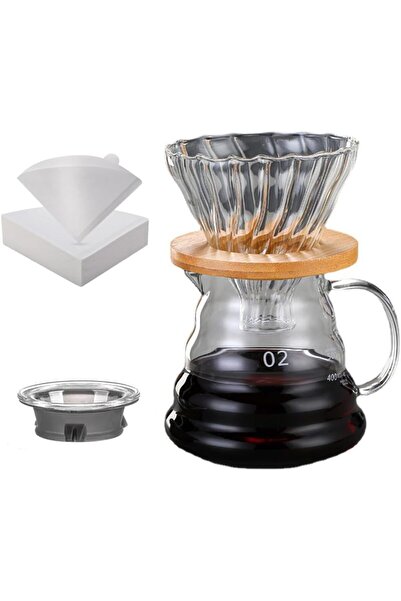 erorex Pour Over Coffee Maker Set, 20Oz/600Ml V60 Coffee Kit,Glass Carafe 40 Pcs V60 Paper Filter Drip