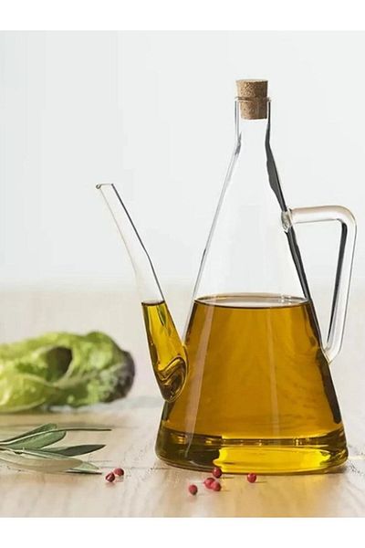 Senin Dükkanın Borosilicate Glass Oil Pot Glazzy 500ml (2Pcs with Stand)