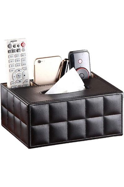 erorex Multi Functional Pu Leather Tissue Organizer Tissue Box Holder And Pen Remote Control Holder