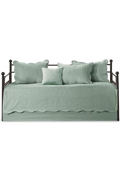 erorex Daybed Cover Set Trendy Damask Quilting With Scalloped Edges All Season Luxury Bedding With