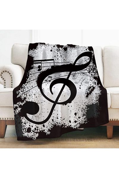erorex Music Note Throw Blanket Gifts For Women Girls Boys Art Decoration For Couch Bed Sofa Traveling