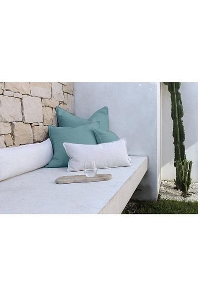erorex Linen Square Decorative Cushion Microfiber Filler 45*45 Light Blue Am.102060400271 Pen