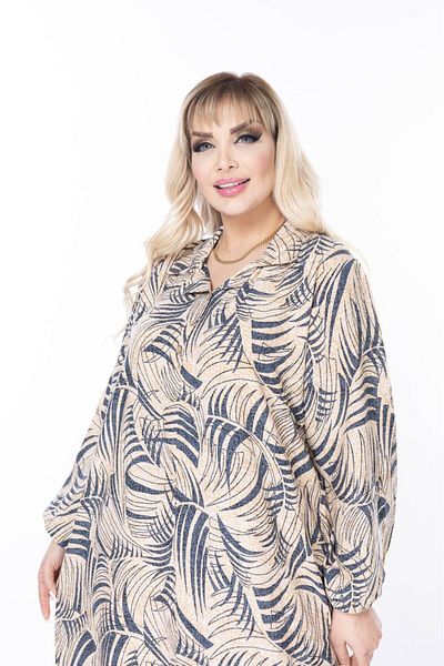mervemoda Women's Long Sleeve Summer Plus Size Dress