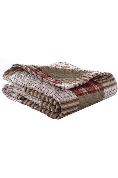 erorex Home Camino Island Collection Quilted Throw 100 Percent Cotton Reversible And Lightweight 50 Inch X