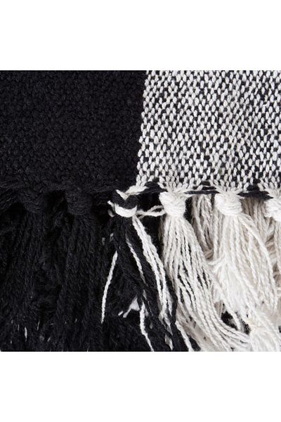 erorex Buffalo Check Collection Rustic Farmhouse Throw Blanket With Tassles 50X60 Black White