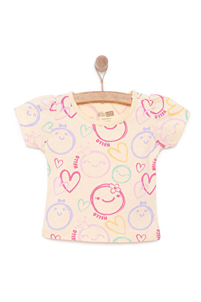 ebebek Hello Baby HelloBaby Basic Kız Gülen Yüz Desenli T-Shirt Kız Bebek
