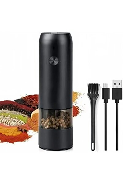 erorex مطحنة كهربائية، مطحنة توابل أوتوماتيكية قابلة لإعادة الشحن عبر USB، مطحنة فلفل أسود أو ملح البحر، 6 سرعات