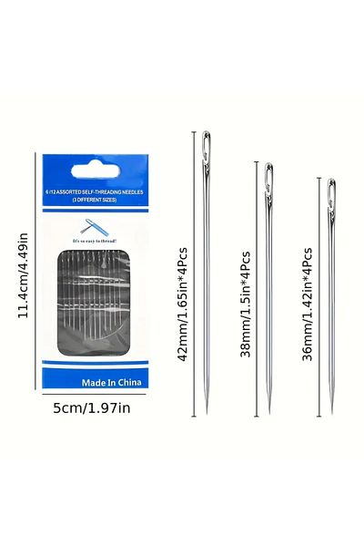 SOYİPO 12 Pcs Easy Thread Passing Needle Set