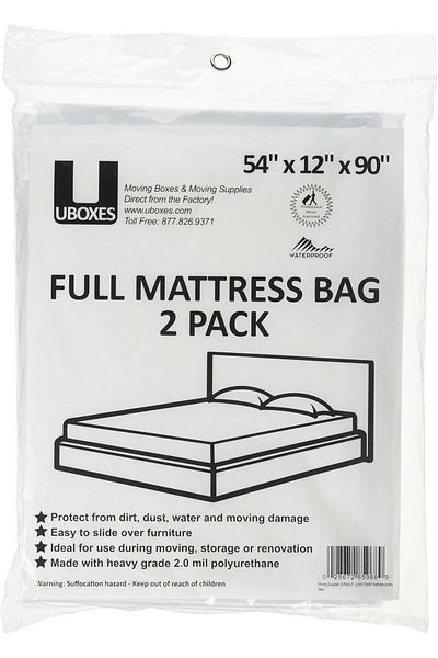 erorex Full Mattress Poly Covers 54 X 12 X 90 In 2 Pack Clear Fullscover02