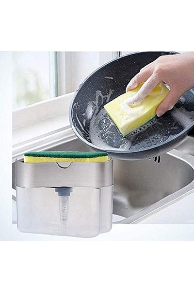 erorex Buffalo Automatic Soap Dispenser Liquid Soap Pump Refillable Sponge Holder High Quality