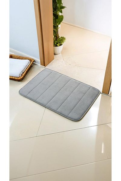 erorex Foam Bath Mat Rug Soft Super Absorbent Non Slip 40X60Cm Gray