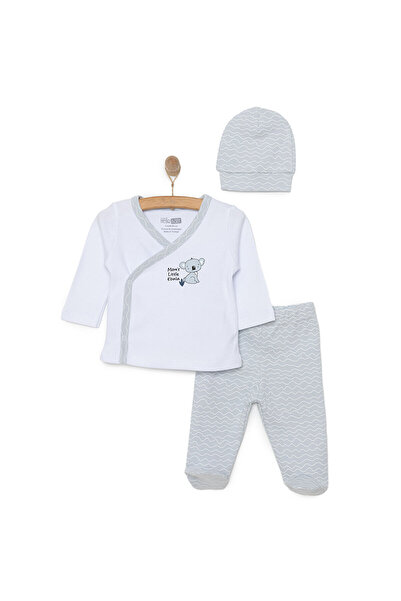 ebebek Hello Baby HelloBaby Yenidoğan Zıbın-Şapka-Patikli Alt 3lü Set Erkek B...