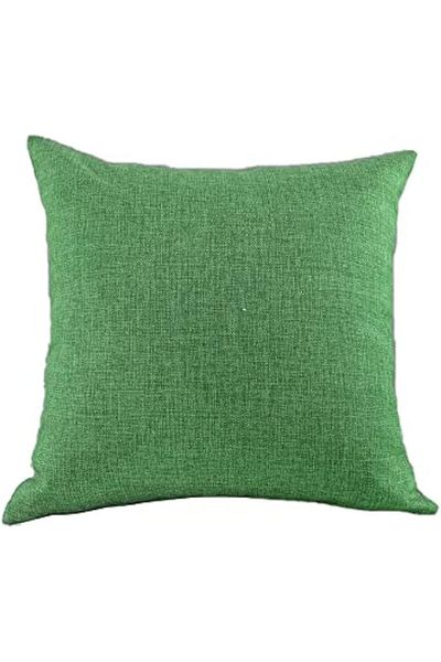 erorex Linen Decorative Solid Filled Cushion Green 45X45Cm