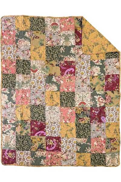 erorex Antique Chic Quilted Patchwork Throw 50 Inch X 60 Inch Multicolor