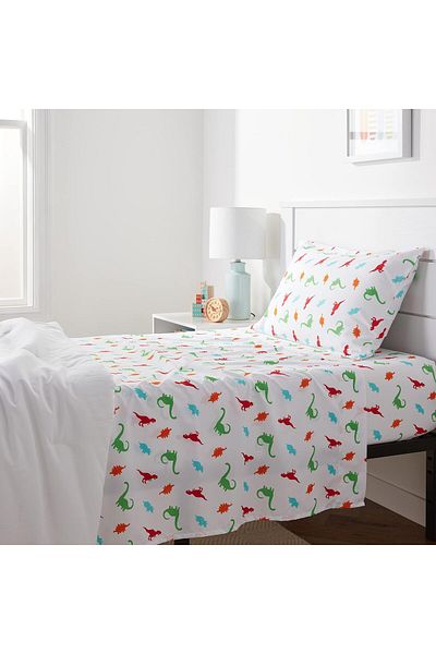erorex Kid'S Soft Easy Wash Lightweight Microfiber 3 Piece Sheet Set Twin Multi Color Dinosaurs Animal
