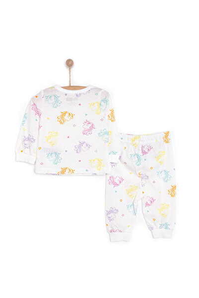 ebebek Hello Baby HelloBaby Kız Renkli Unicorn Desenli Uzun Kol Pijama Takımı