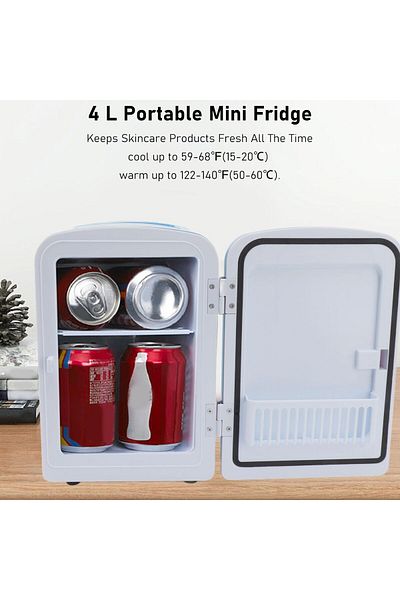 erorex Mini Fridge 4L Portable Compact Small Refrigerator Cooler And Warmer For Skincare Beverage Food
