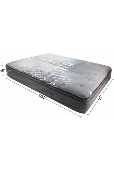 erorex Queen Mattress Clear Plastic Poly Covers 61 X 15 X 104 Inch Heavy Duty 2 Mil 1 Pack