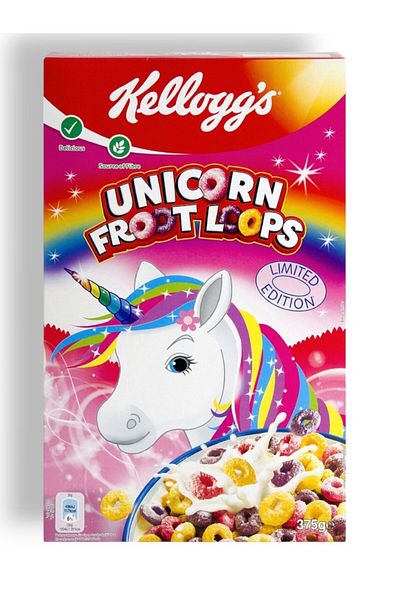 Nestle Kelloggs Fruity Breakfast Corn Flakes Unicorn Froot Loops 375 g